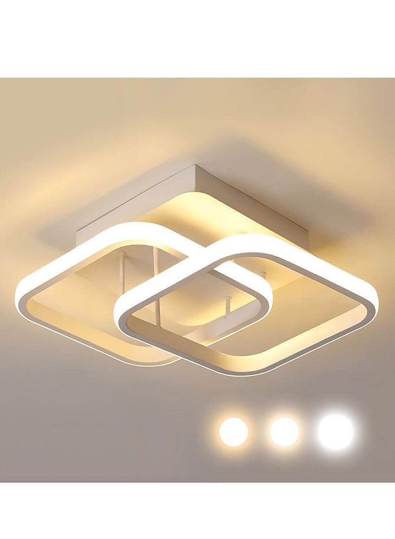 WALALLA LED Ceiling Light 22W Modern LED Energy Saving Light, LED Ceiling Lamp for Hallway Entrance Office Bedroom Kitchen Metal Square Design Ceiling Lighting Fixture 3 Color 3000K-6500K - Image 1