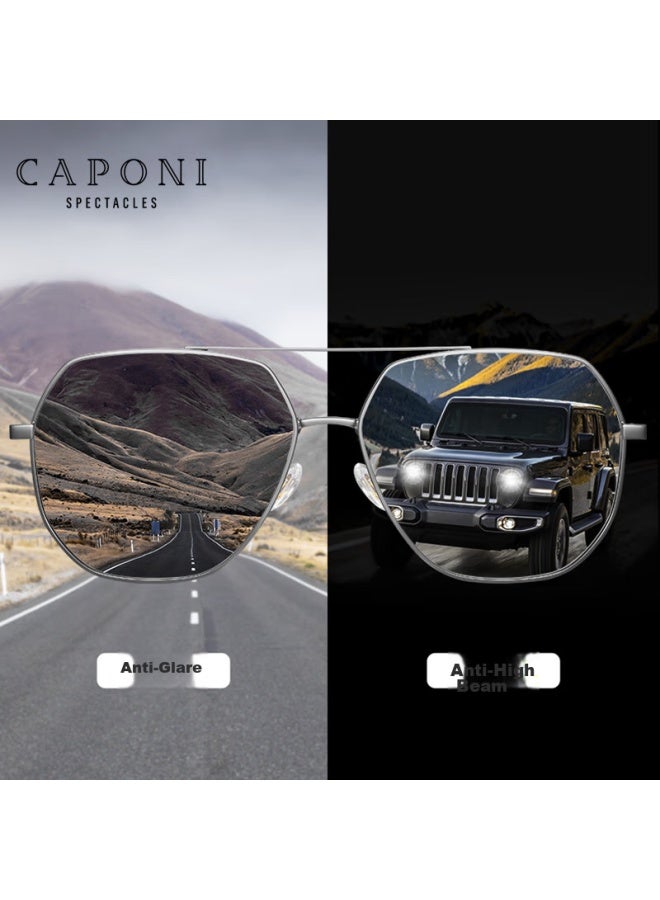 Caponi Polarized Photochromic Sungl For Men, Driving-specific Night Vision Gl, Day And Night Dual-use Anti-uv High Beam - Image 2