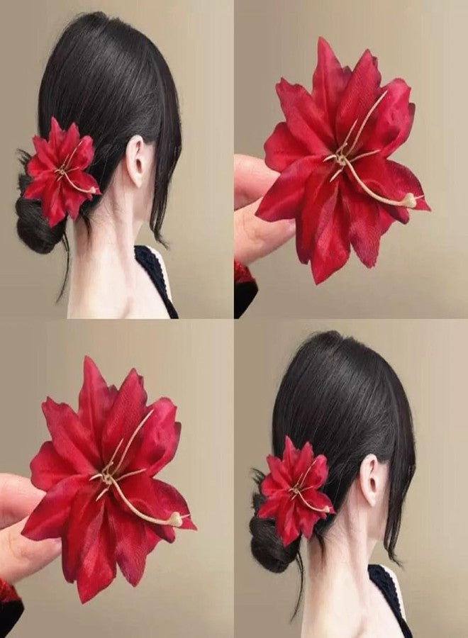 ALIMITOPIA Flower Hair Clip Bohemia Hawaiian Fabric Artificial Lily Flower Alligator Hair Clip Hairpin Barrette Headdress Bobby Pins Headwear Hair Accessories(5.9 inches;6pcs) - Image 5