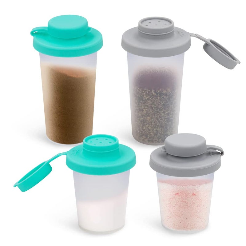 SOPHICO Salt & Pepper Shaker Sets (Mint & Grey, Medium & Large) - Image 1