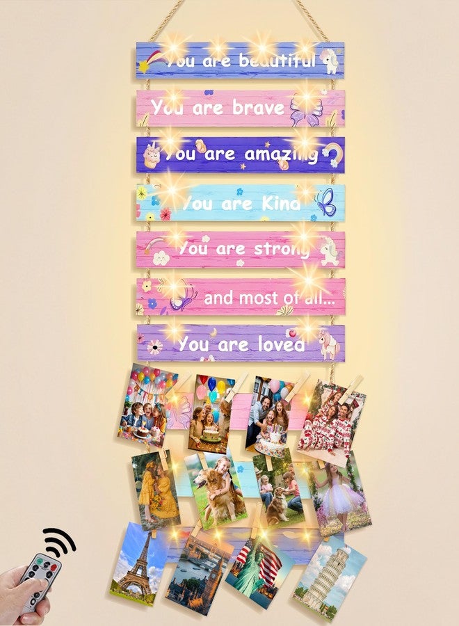 Homecor Room Decor for Teen Girls - Christmas Gifts for Teens Girl for Ages 10 11 12 13 14 Years Old, Birthday Gifts for Teenage Girls Bedroom Decor, Photo Display Wall Decor with Lights 12 Clips - Image 1