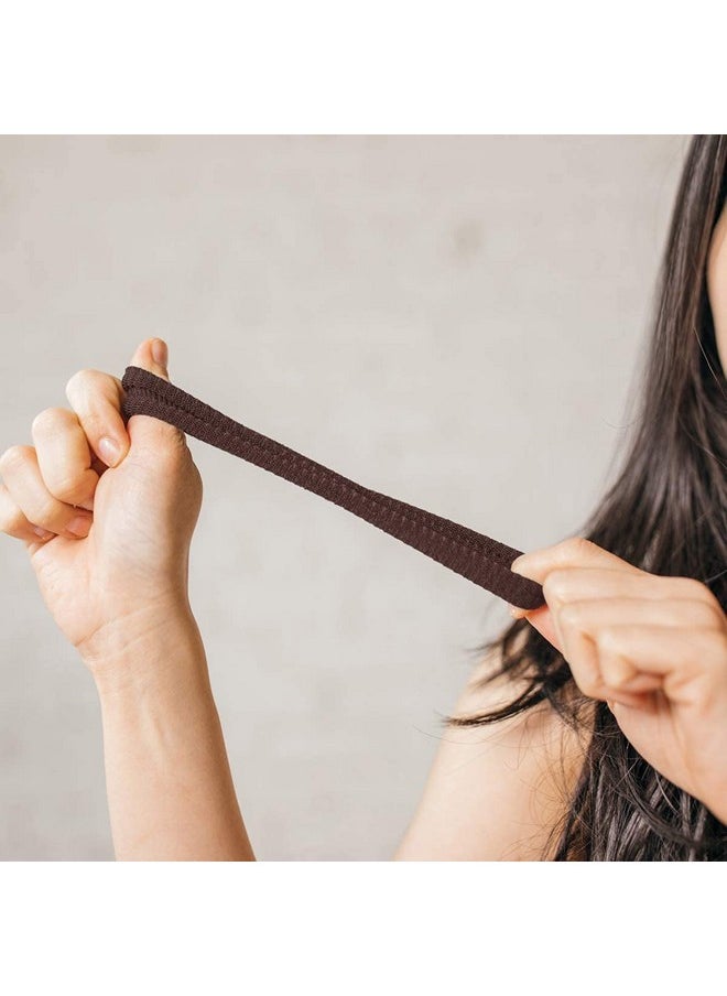 Burlybands Burlybands Large Hair Ties for Thick, Heavy or Curly Hair - Non-Slip, Non-Damage, Seamless Women's Ponytail Scrunchies - Brown, 3 Pcs  - Image 5