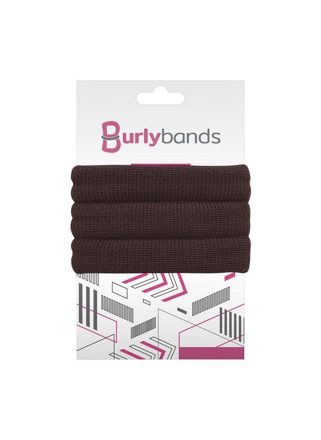 Burlybands Burlybands Large Hair Ties for Thick, Heavy or Curly Hair - Non-Slip, Non-Damage, Seamless Women's Ponytail Scrunchies - Brown, 3 Pcs  - Image 1