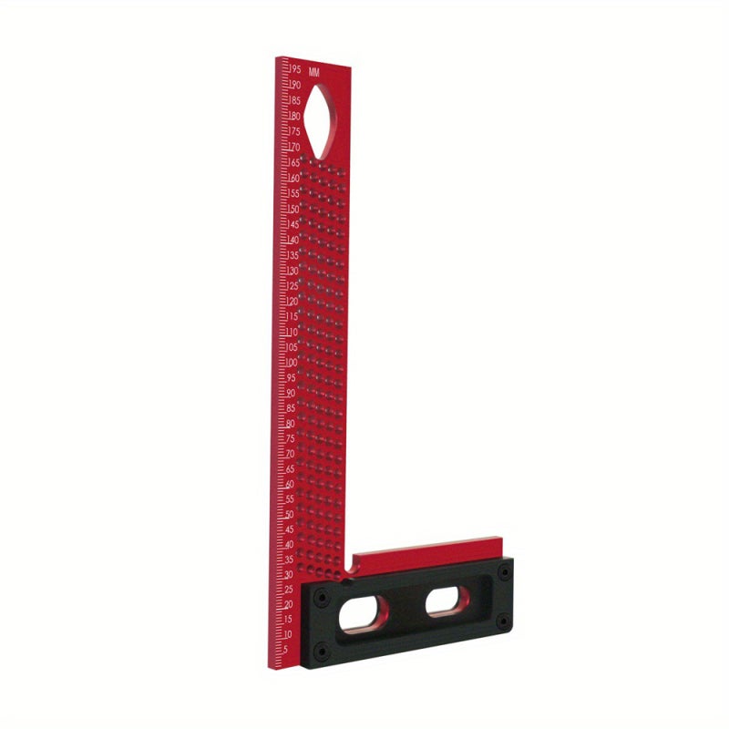 Woodworking Scriber 200mm Red & Black L-Shaped Stable Structure - Precision Marking Positioning Ruler for Woodworking Craftsmen, Beginners & Workshop Projects - Image 1