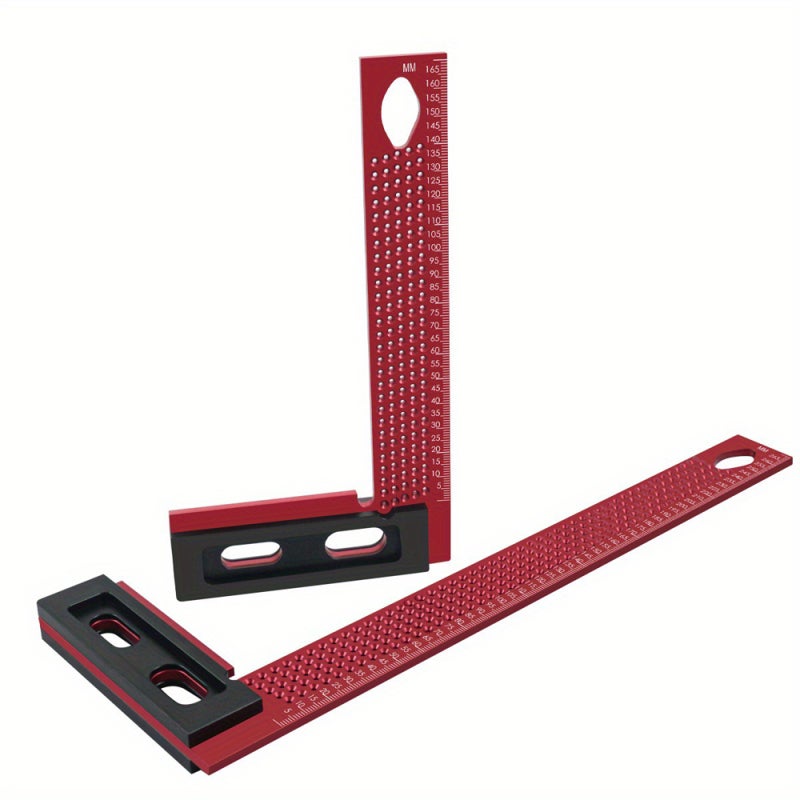 Woodworking Scriber 200mm Red & Black L-Shaped Stable Structure - Precision Marking Positioning Ruler for Woodworking Craftsmen, Beginners & Workshop Projects - Image 3