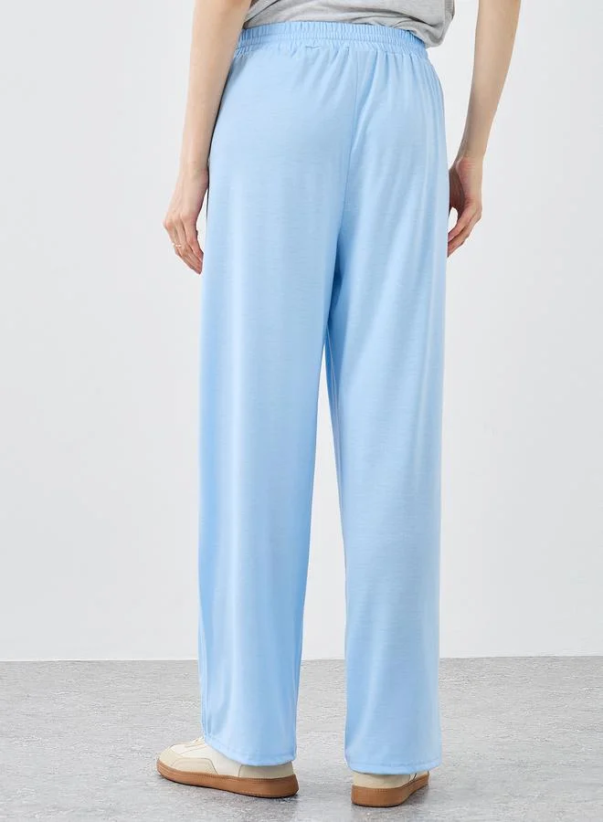 Take Two Take Two Color Block Wide Leg Joggers with Drawstring