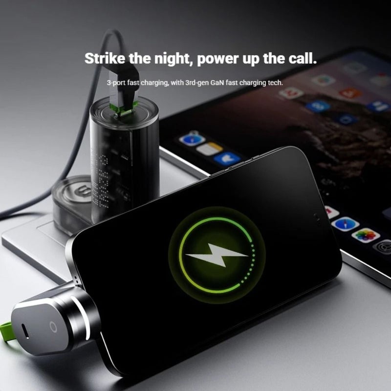 Trozk Tp10 Gemini X Series Power Bank Adapter 6800mAh 35W GaN Fast Charging with Detachable Design, Silver - Image 4
