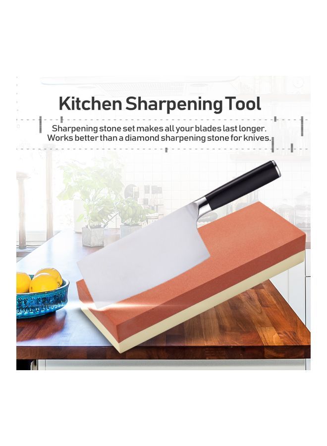 NIBEMINENT Professional Whetstone Cut Sharpening Stone Red/Beige 19x4x7cm - Image 4