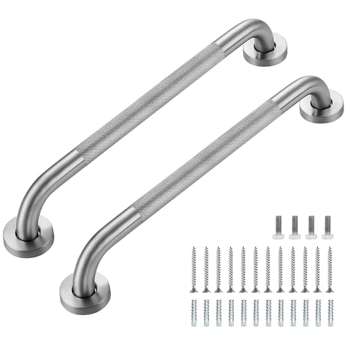 Ravinte Hardware Grab Bars for Shower 2 Pack 18Inch Anti Slip Shower Handles for Elderly Safety Shower Grab Bar Stainless Steel Handicap Grab Bars for BathroomToilet Brushed Nickel 1 Diameter - Image 1