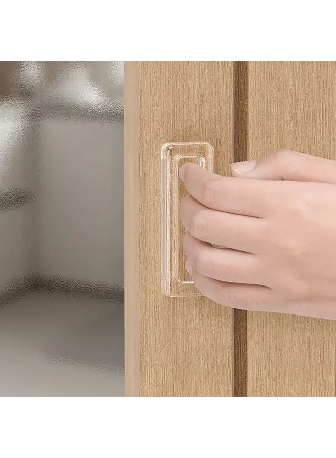 8Pcs Transparent No Drill Door Handles Traceless Adhesive For Drawers Wardrobes - Image 2