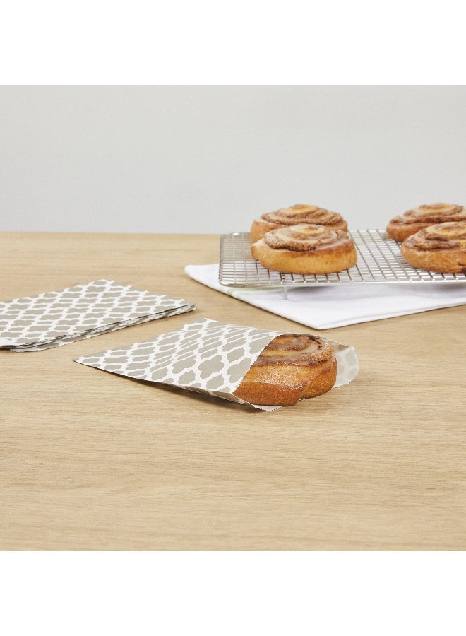 Restaurantware 7 x 5 Inch Cookie Bags, 100 Paper Treat Bags - Use As Party Favors Or Candy Bags, Gray With Asian Monogram Paper Food Bags For Baked Goods, For Buffets Or Parties - Image 4