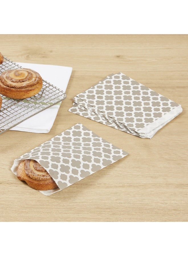 Restaurantware 7 x 5 Inch Cookie Bags, 100 Paper Treat Bags - Use As Party Favors Or Candy Bags, Gray With Asian Monogram Paper Food Bags For Baked Goods, For Buffets Or Parties - Image 3