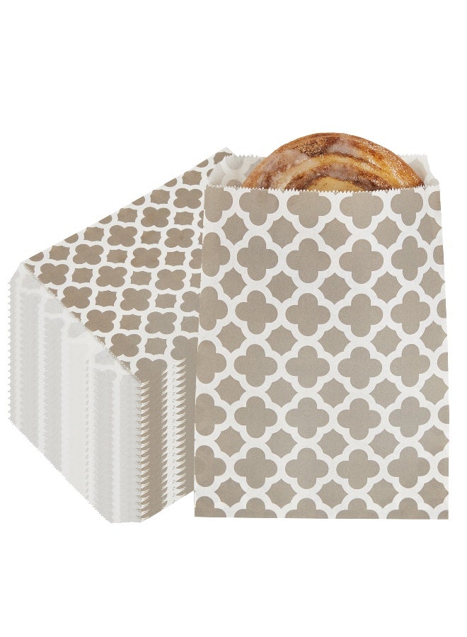 Restaurantware 7 x 5 Inch Cookie Bags, 100 Paper Treat Bags - Use As Party Favors Or Candy Bags, Gray With Asian Monogram Paper Food Bags For Baked Goods, For Buffets Or Parties - Image 2