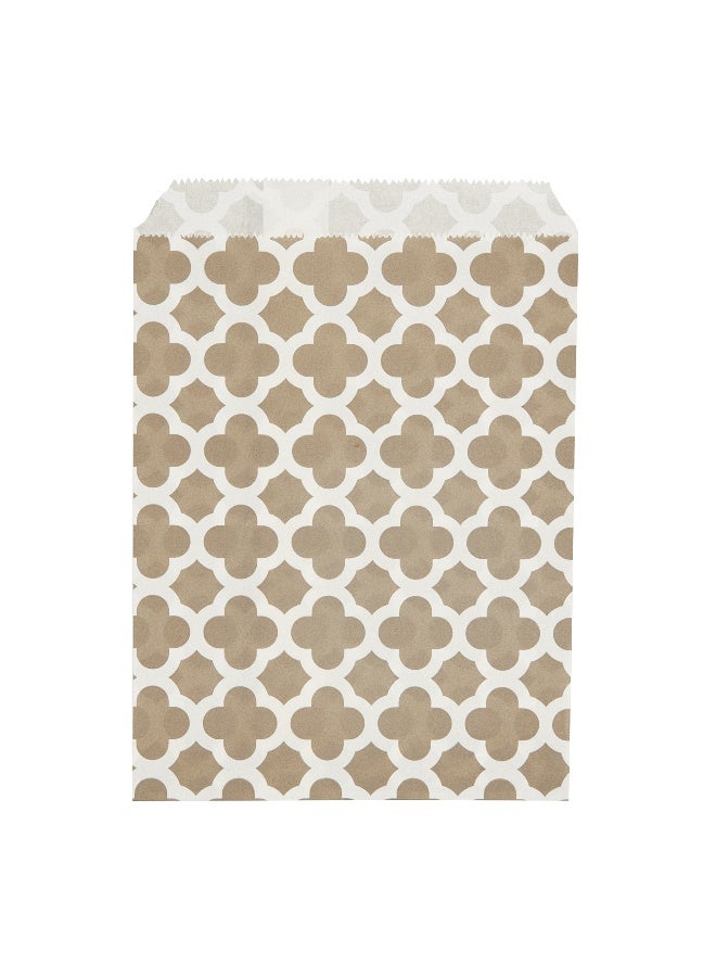 Restaurantware 7 x 5 Inch Cookie Bags, 100 Paper Treat Bags - Use As Party Favors Or Candy Bags, Gray With Asian Monogram Paper Food Bags For Baked Goods, For Buffets Or Parties - Image 1