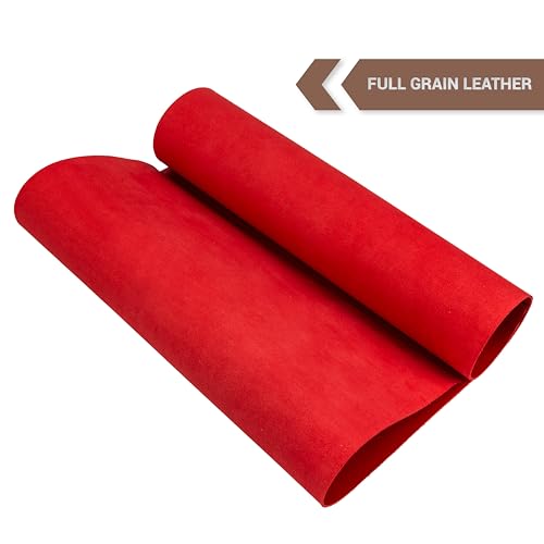 Shkira 12''X24'' Tooling Leather Square - 2.0MM Red Sheets for Crafts - Leather Sheets for Crafts Tooling Sewing Hobby - Thick Cowhide Pieces - Fabric for Crafting - Image 2