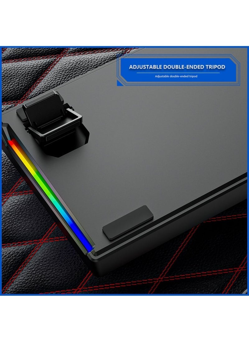 DARK ALIEN - Mechanical Keyboard 71 Keys RGB Backlight Detachable Type-C Wired 70% Gaming Keyboard Black/White - Blue Switch - Image 1