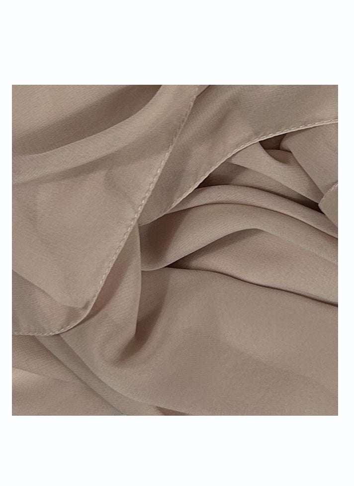 Perfectory PERFECTORY Women Lightweight Solid Chiffon Hijab Shawl Soft Premium Abaya Shawl Wrap Scarves, Long Bridal Hijab Scarf- Mushroom Grey  - Image 2