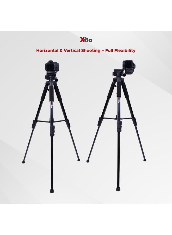 XRIA VT-200 Camera Tripod 206cm Professional Heavy Duty Stand | 360° Pan Tilt Head | Adjustable 4-Section Tripod with Quick Release Plate & Carry Bag for DSLR, Mirrorless & Video Cameras - Image 2