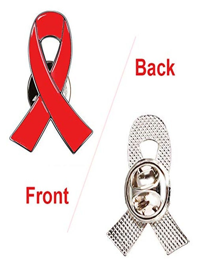 Alodidae 50 Pack Red Ribbon Awareness Brooch Lapel Pin for Fundraising Charity Event Party Favors Supplies - Image 3