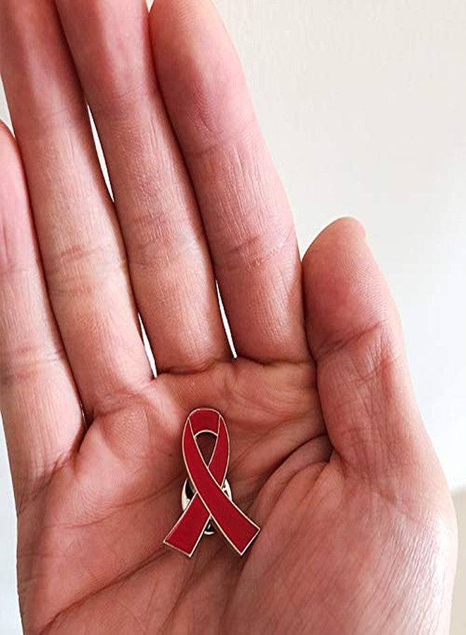 Alodidae 50 Pack Red Ribbon Awareness Brooch Lapel Pin for Fundraising Charity Event Party Favors Supplies - Image 5