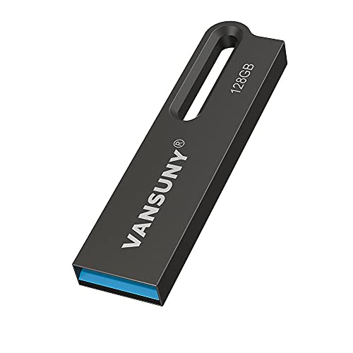 Vansuny 128GB Flash Drive Metal Waterproof USB Drive USB 3.0 Ultra High Speed Memory Stick, Portable Thumb Drive for PC/Tablets/Mac/Laptop - Image 1