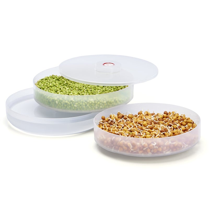 Anjali Plastic Rectangular Shape Sprout Maker Double Decker - Image 1