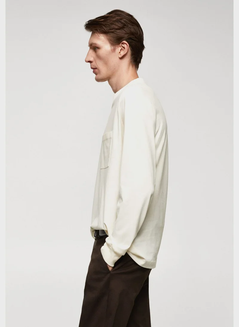 مانجو مان Pocket Detailed Crew Neck T-Shirt