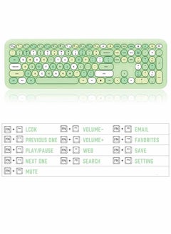 KASTWAVE Wireless Keyboard and Mouse Combo Cute multifunctional 110 Key Typewriter Retro Round Keycaps Keyboard Compatible with Android Windows PC and Tablet Prefer for Home and Office Keyboards (Green)  - Image 3