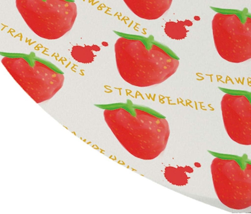 klarako Covers for The Home Deluxe Elastic Edged Fitted Table Cover - Round - Tablecloths Kitchen Decor - Strawberry 1.2m - Image 2