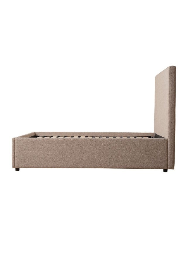DANUBE HOME Danube Home Travvy 150X200 Upholstered Queen Bed Modern Design Wooden Double Bed Frame Furniture Comfortable Bed (Mattress Not Included) L215Xw162Xh140Cm-Dark Beige  - Image 2