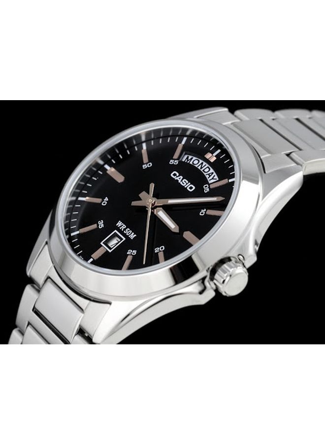 CASIO Men Stainless Steel Analog Wrist Watch MTP-1370D-1A2VDF - 45 mm - Silver - Image 3