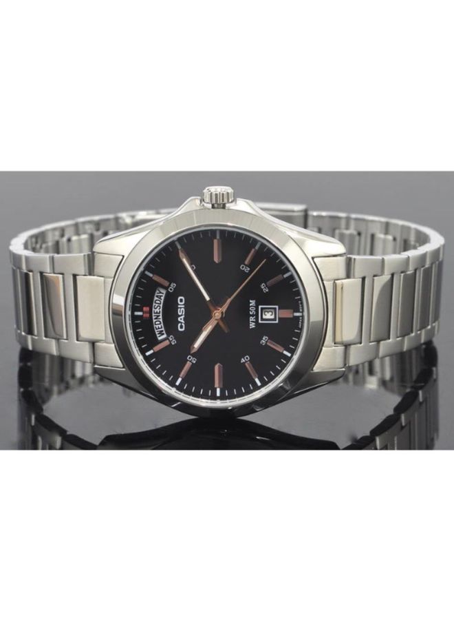 CASIO Men Stainless Steel Analog Wrist Watch MTP-1370D-1A2VDF - 45 mm - Silver - Image 4