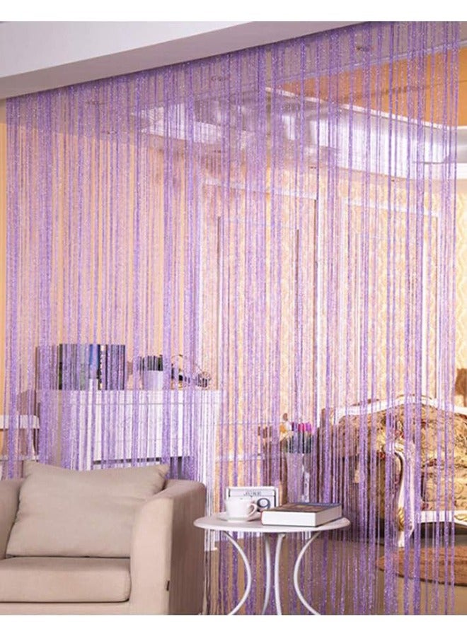 1 Pack Glitter String Door Curtain 1×2m Ribbon Fringe Room Divider Window Panel Tassel for Home Wedding Coffee Shop Party Decor, Purple - Image 2