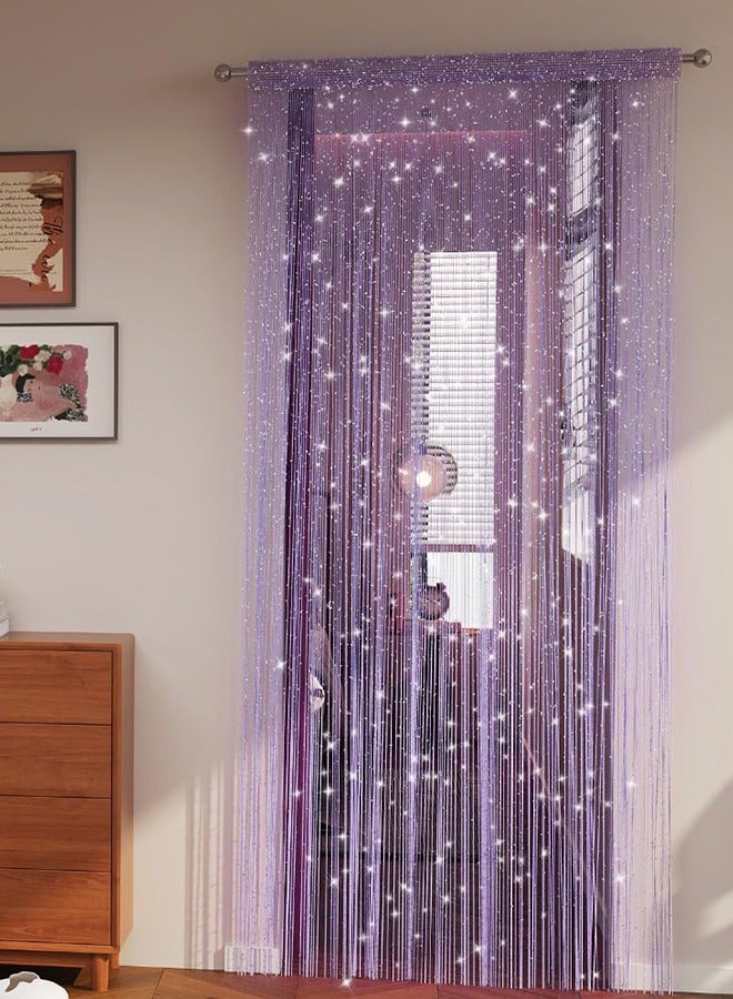 1 Pack Glitter String Door Curtain 1×2m Ribbon Fringe Room Divider Window Panel Tassel for Home Wedding Coffee Shop Party Decor, Purple - Image 5