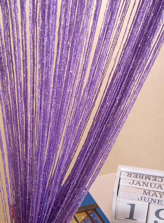 1 Pack Glitter String Door Curtain 1×2m Ribbon Fringe Room Divider Window Panel Tassel for Home Wedding Coffee Shop Party Decor, Purple - Image 1