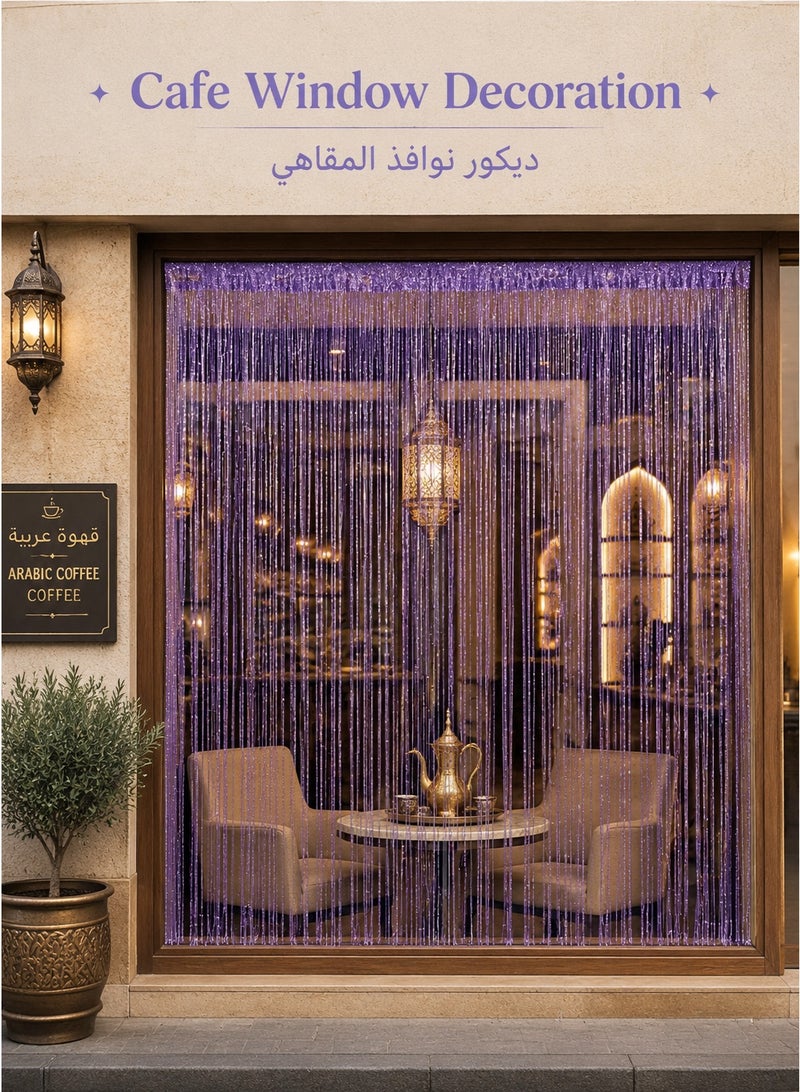فلاش الستائر 1x2m الأرجواني الشريط سو تدفق الفصل الغرفة مناسبة للمنزل، حفلات الزفاف، الحفلات، مقهى (1 حزمة) - Image 5