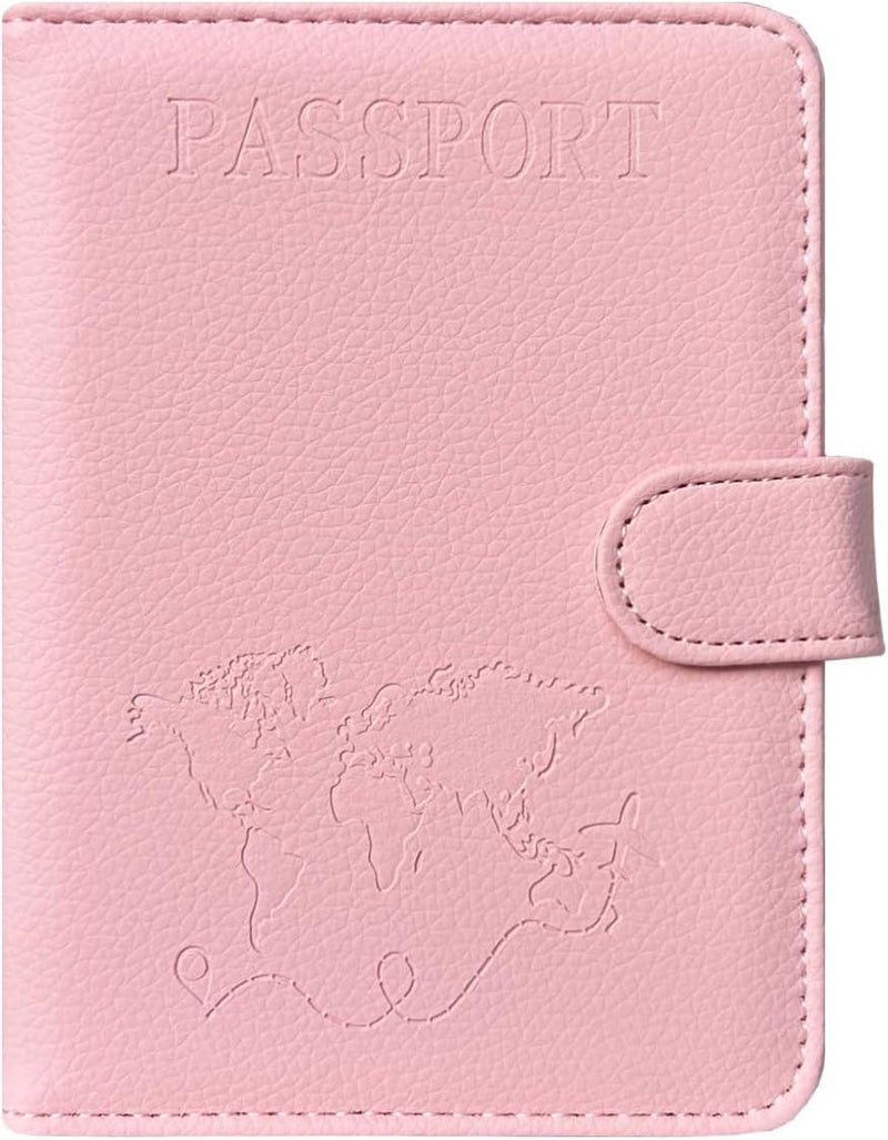 ACdream Passport Holder for Travel Essentials, Rfid Blocking Passport Wallet Cover Case for Travel Must Haves Accessories, Book Holders for Women & Men- Pink - Image 1