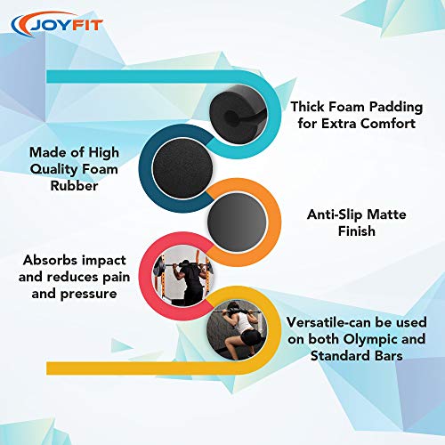 Joyfit - Barbell Pad for Weight Lifting | Squat Pad for Weight Bar with Straps | Hip Thrust Pad for Neck and Shoulder | Protective Squat Pad for Gym with Thick Foam Cushion (Black) - Image 4