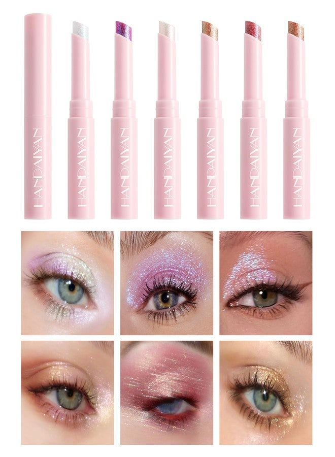URQT 3PCS Crystal Jelly Glaze Stick Eye Shadow Stick, Multi-Use Shimmer Highlighter Pencil, Hydrating Glitter Lip Balm, Long-Lasting Eye Brightener & Lip Tint Makeup for All Skin Tones (Set B) - Image 4