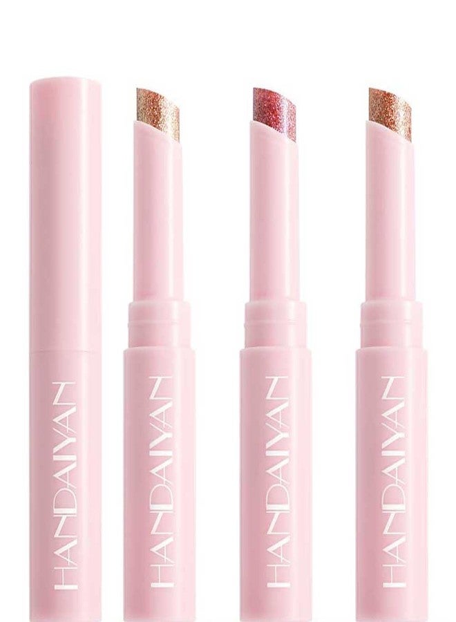 URQT 3PCS Crystal Jelly Glaze Stick Eye Shadow Stick, Multi-Use Shimmer Highlighter Pencil, Hydrating Glitter Lip Balm, Long-Lasting Eye Brightener & Lip Tint Makeup for All Skin Tones (Set B) - Image 1