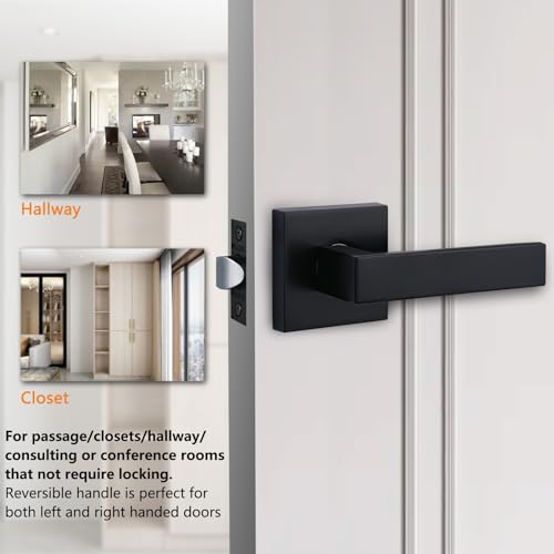 NEWBANG Solid Door Lever Handle Matte Black Finish - Image 2