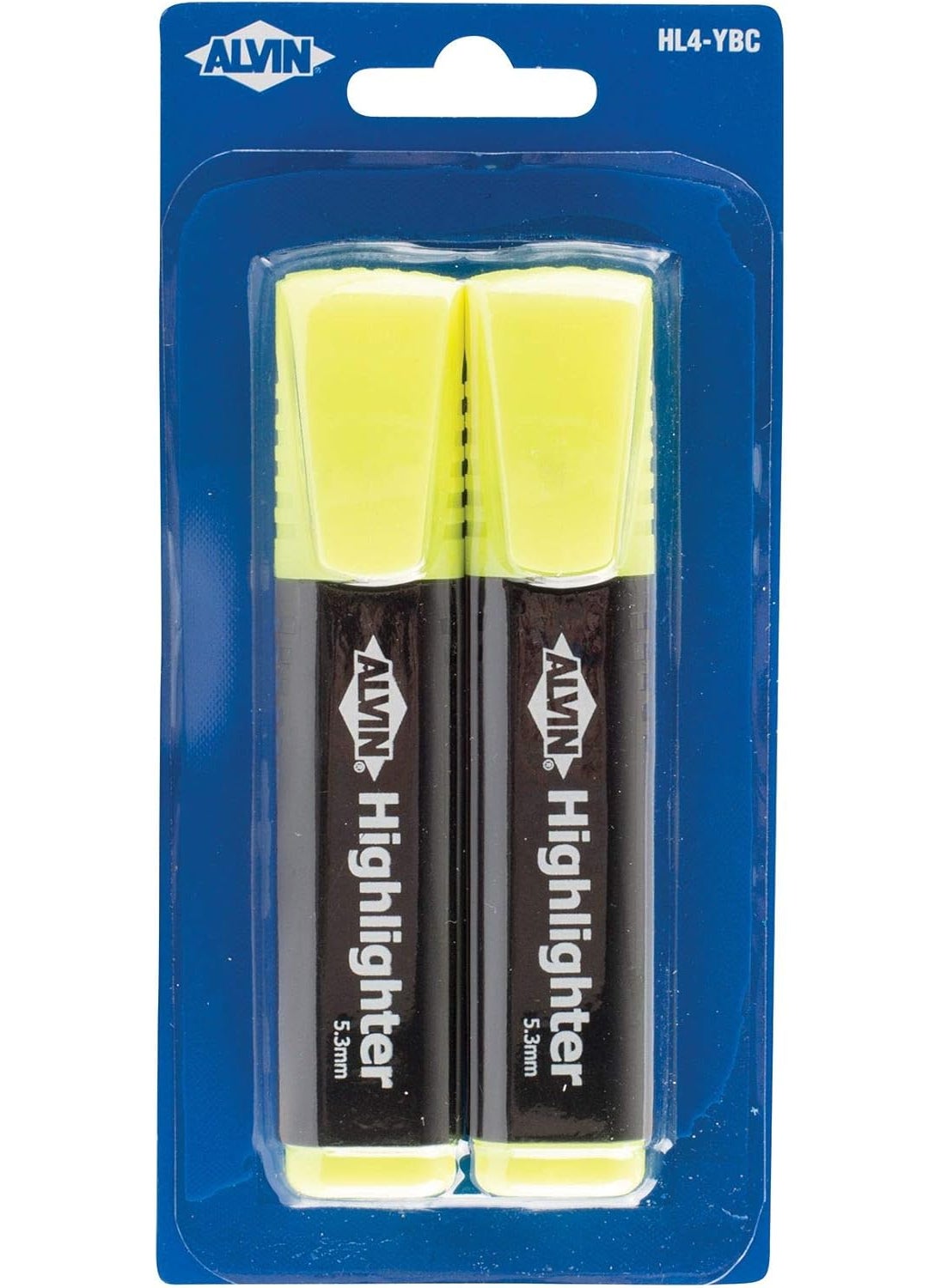 Alvin Alvin Highlighters 53mm Chisel Tips Yellow  2 Pack 