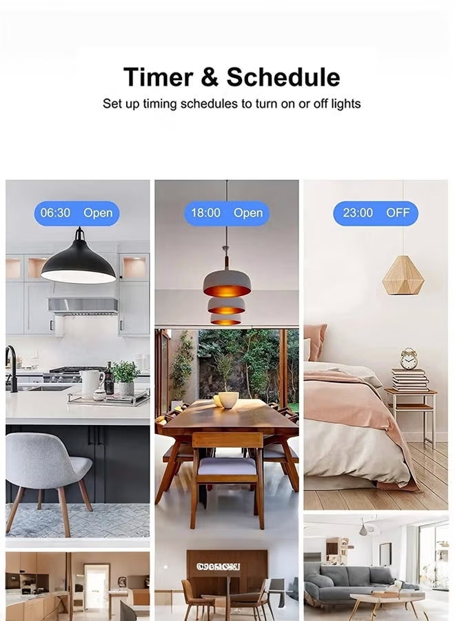 MUMO WiFi Smart Wall Light Switch, No Neutral Wire Required, No Hub Required, Compatible with Google Home & Alexa, Touch & App Remote Control, Timing Function & Voice Control (Gang 4, White) - Image 4