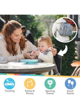Nuby Easy Go 2-in-1 Backpack Booster Seat with 5-Point Safety Harness - Portable Travel Highchair - Holds Up to 55 lbs - 9+ Months - Gray - pzsku/Z7415C8145FADB0C3DB03Z/45/1747743967/78bcd45b-c6aa-404b-94be-84eb99f971b4