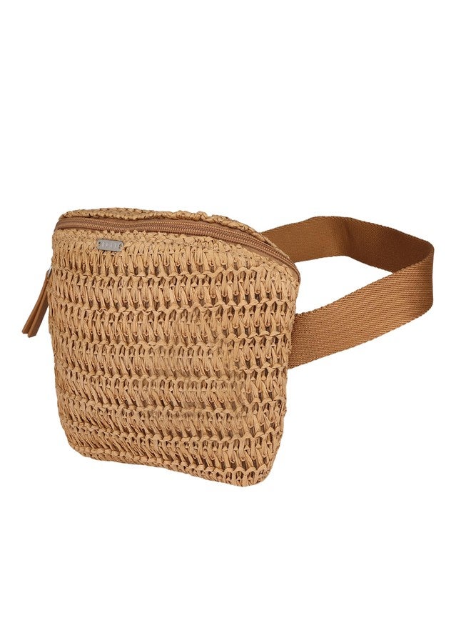 Roxy Women's Sling Bag | Crochet | Woven | Fanny Pack | Waist Bag | Travel | Beach | Vacation | Natural, Natural, 1.1L, Spotless Sunnies Fanny Pack - Image 1