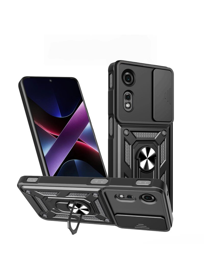 عام غطاء متوافق مع ZTE Nubia Neo 2 5G - مزود بغطاء منزلق للكاميرا، مقاوم للصدمات بمواصفات عسكرية مع حامل حلقي مغناطيسي وقاعدة قائمة - Image 1