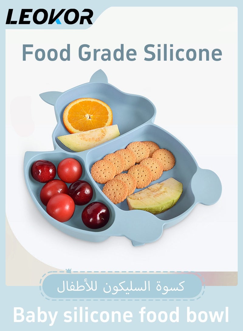 LEOKOR 8-Piece Suction Plates for Baby, Cartoon Silicone Children Tableware, Food Grade Silicone Baby Plate with Suction Durable Baby Feeding Set - Image 3