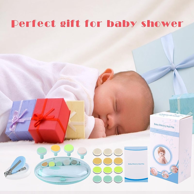 Consevisen Baby Nail Trimmer Electric Nail File Baby Nail Clippers, 20 in 1 Safe Nail Filer Grinder Kit for Newborn Infant Toddler Kids or Adults Toes Fingernails Care Trim Polish, Led Light and Grinding Heads - Image 5