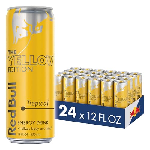 Red Bull Yellow Edition Energy Drink, Tropical, with 114mg Caffeine plus Taurine & B Vitamins, 12 Fl Oz, Pack of 24 Cans - Image 1
