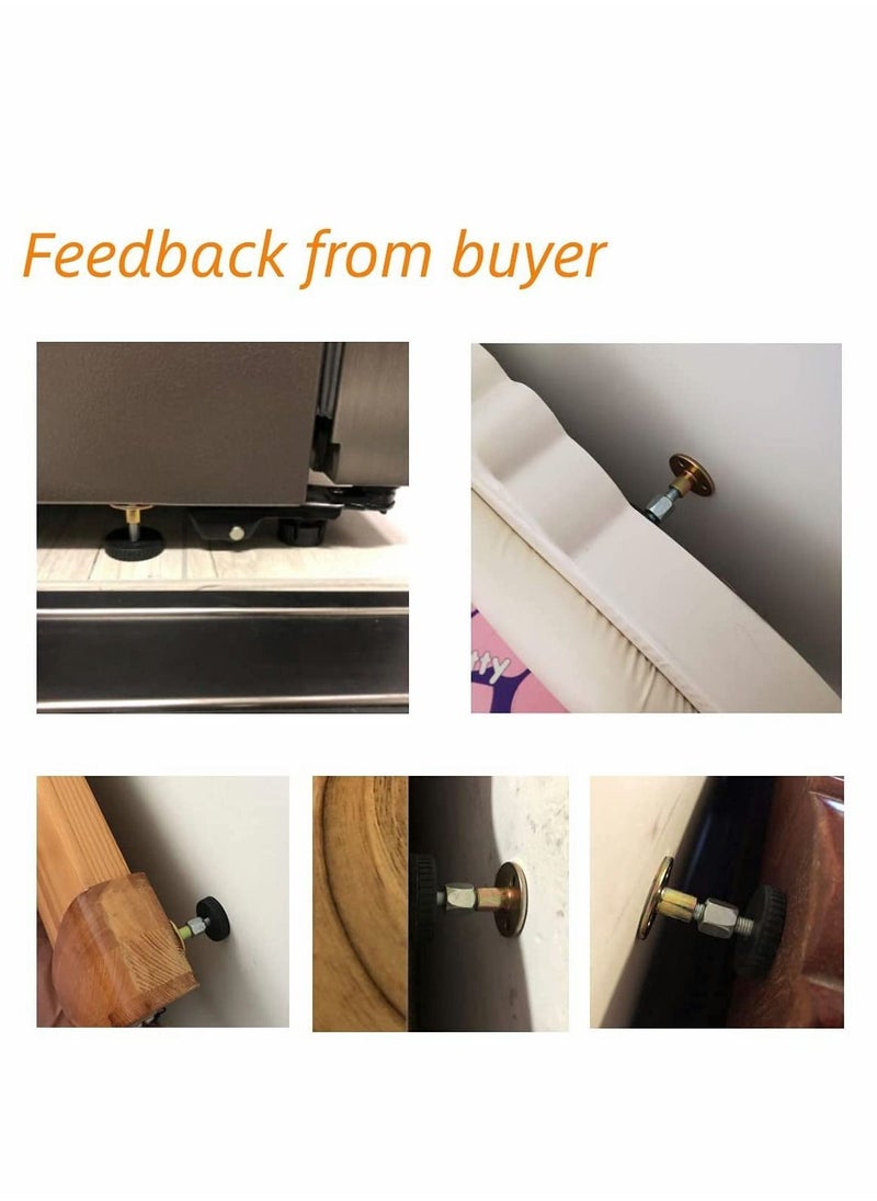 KASTWAVE - Adjustable Threaded Bed Frame Anti-Shake Tool for Bed, Headboard stoppers, Bedside Headboards Prevent loosening Fixer, 4pc, 28-110mm, Easy Install - Image 1
